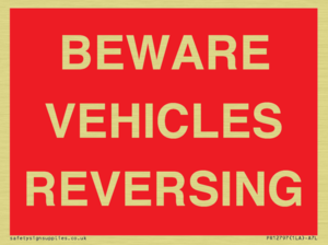 BEWARE VEHICLES REVERSING